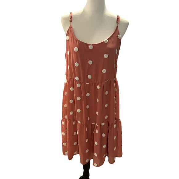 Mine Pink and White Sundress Large - Picture 1 of 3